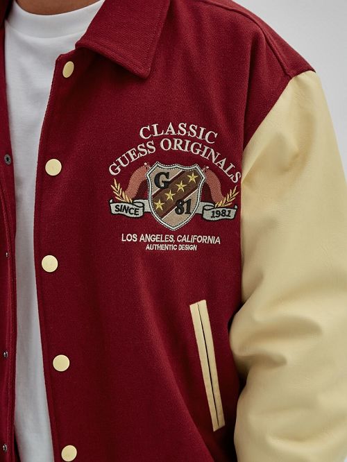 Guess Originals Authentic Letterman Jacket Rood | GUESS-SN30719