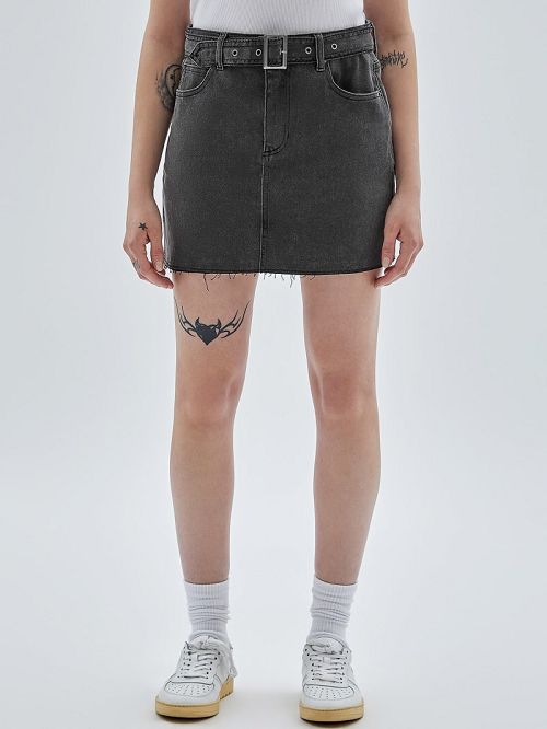 Guess Originals Belted Denim Skirt Zwart | GUESS-SN28128