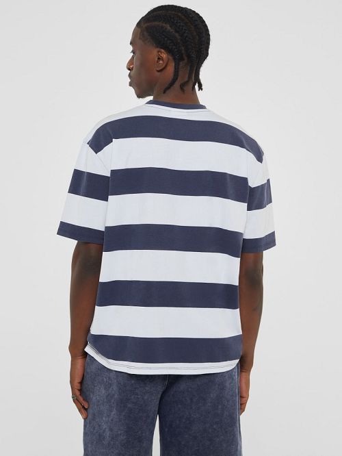 Guess Originals Block Stripe Tee Blauw | GUESS-SN30476