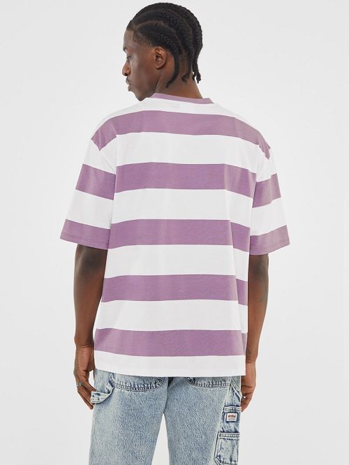 Guess Originals Block Stripe Tee Paars | GUESS-SN30677