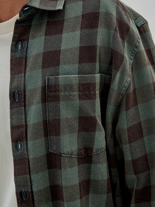 Guess Originals Brushed Gingham Flannel Zwart | GUESS-SN31080