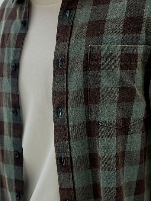 Guess Originals Brushed Gingham Flannel Zwart | GUESS-SN31080