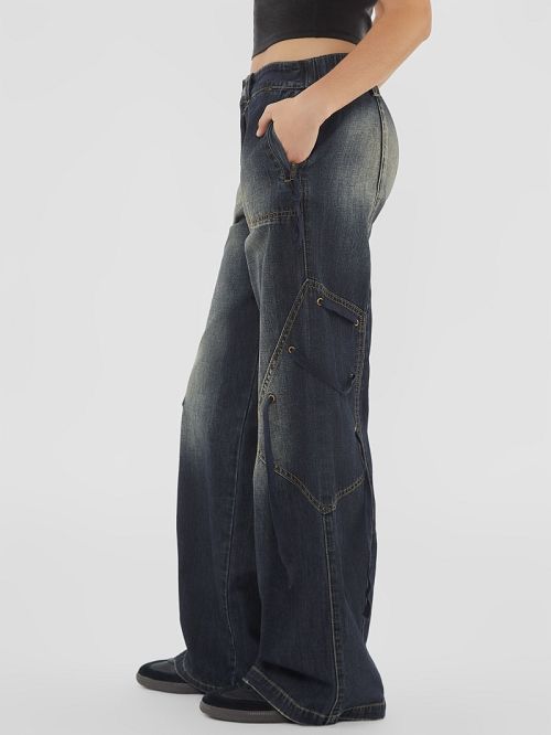 Guess Originals Cargo Lace-Up Jeans Blauw | GUESS-SN27403