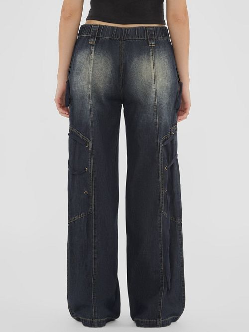Guess Originals Cargo Lace-Up Jeans Blauw | GUESS-SN27403