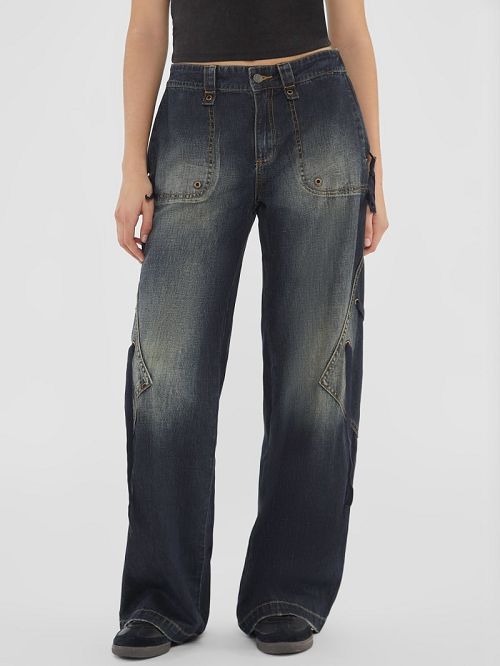 Guess Originals Cargo Lace-Up Jeans Blauw | GUESS-SN27403