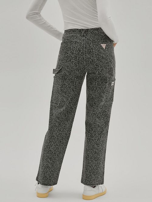 Guess Originals Composition Print Carpenter Jeans Beige | GUESS-SN26509