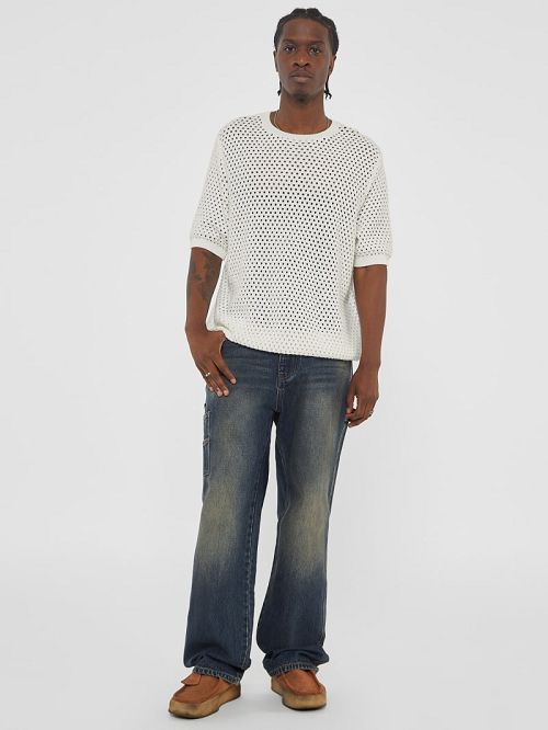 Guess Originals Crochet Sweater Wit | GUESS-SN30887