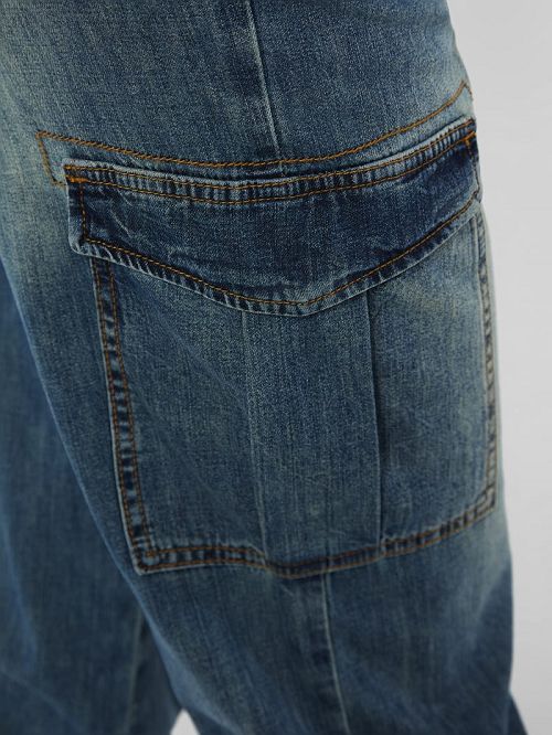 Guess Originals Denim Cargo Capris Blauw | GUESS-SN26504