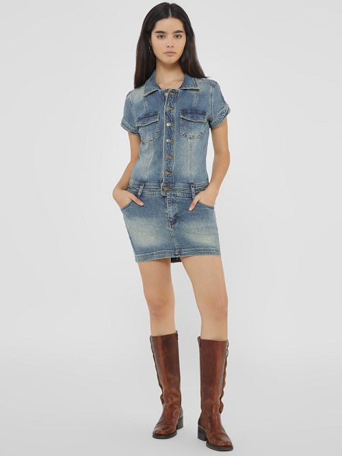 Guess Originals Denim Dress Blauw | GUESS-SN26754