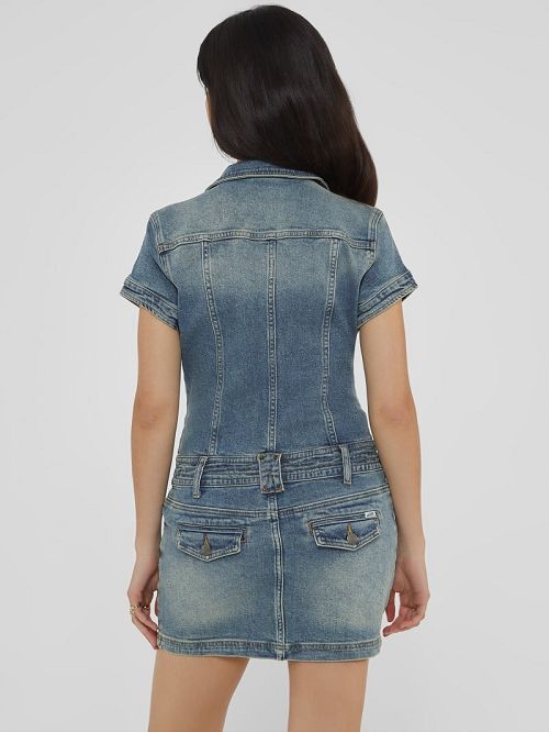 Guess Originals Denim Dress Blauw | GUESS-SN26754
