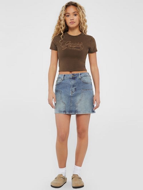 Guess Originals Denim Mini Skirt Blauw | GUESS-SN26510