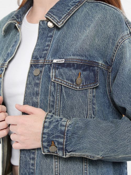 Guess Originals Denim Trucker Coat Blauw | GUESS-SN27906