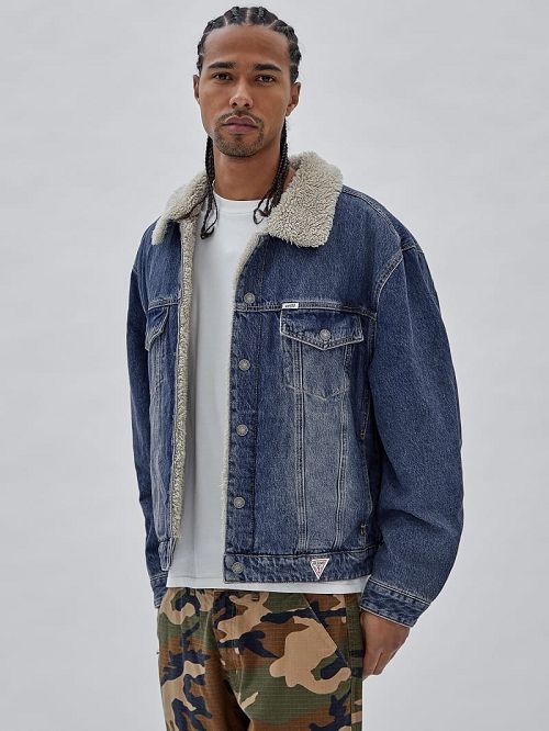 Guess Originals Denim Trucker Jacket Blauw | GUESS-SN30767