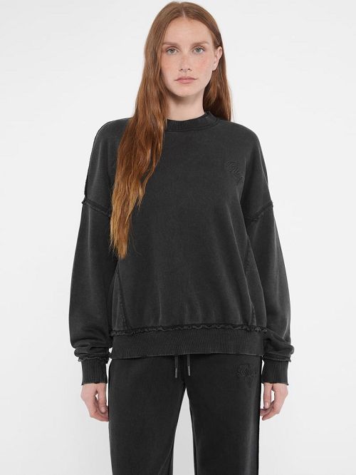 Guess Originals Distressed Pullover Zwart | GUESS-SN27729
