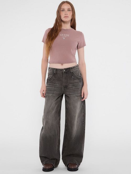 Guess Originals Double Pocket Wide-Leg Jeans Zwart | GUESS-SN26530