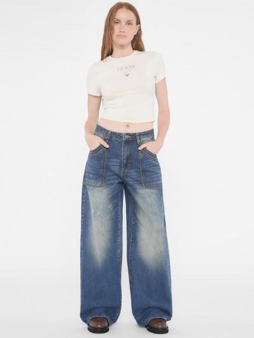 Guess Originals Double Pocket Wide-Leg Jeans Blauw | GUESS-SN26551
