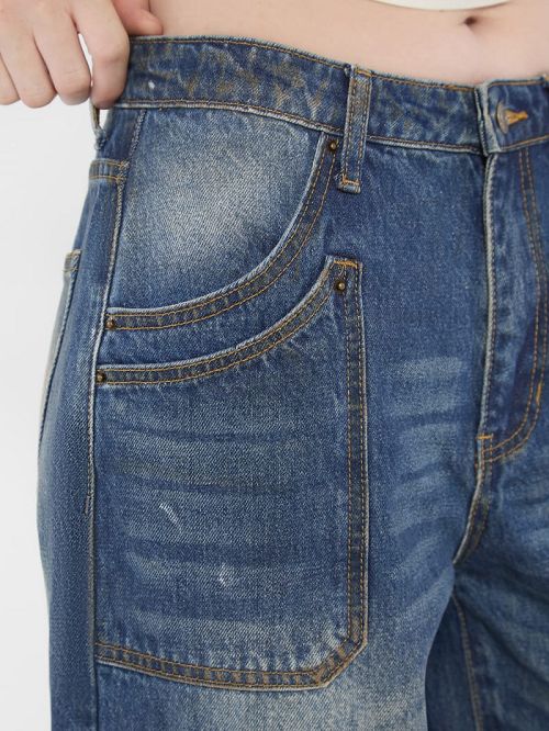 Guess Originals Double Pocket Wide-Leg Jeans Blauw | GUESS-SN26551