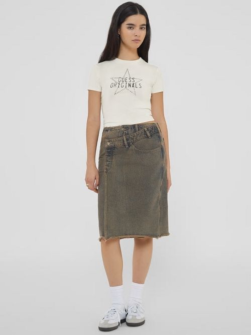 Guess Originals Double Skirt Bruin | GUESS-SN28152