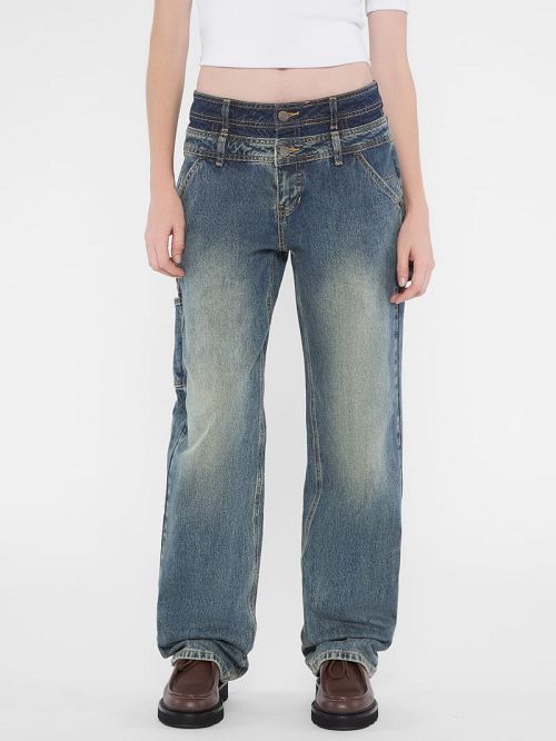 Guess Originals Double Waistband Carpenter Jeans Blauw | GUESS-SN26550
