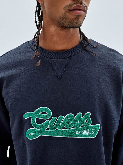 Guess Originals Drawstring Sweatshirt Blauw | GUESS-SN30933