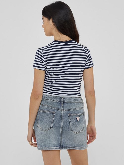 Guess Originals Eco Striped Baby Tee Blauw | GUESS-SN27230