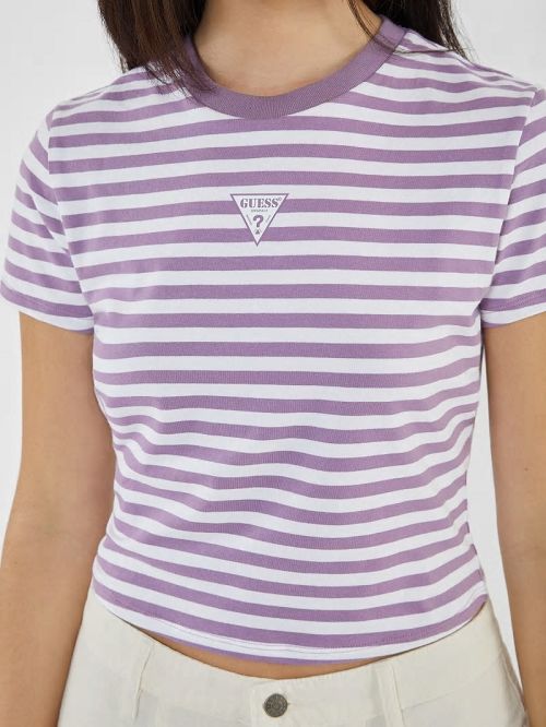 Guess Originals Eco Striped Baby Tee Paars | GUESS-SN27229