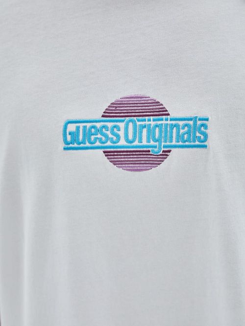 Guess Originals Eco Sunset Logo Tee Wit | GUESS-SN30483