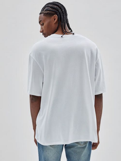 Guess Originals Eco Sunset Logo Tee Wit | GUESS-SN30483