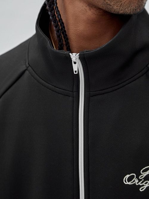 Guess Originals Eco Tricot Track Jacket Zwart | GUESS-SN31517