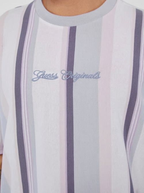 Guess Originals Eco Vertical Stripe Tee Multi | GUESS-SN30666
