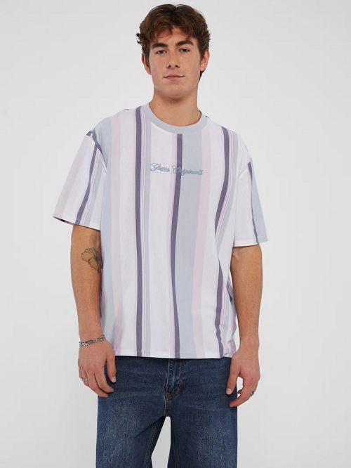 Guess Originals Eco Vertical Stripe Tee Multi | GUESS-SN30666