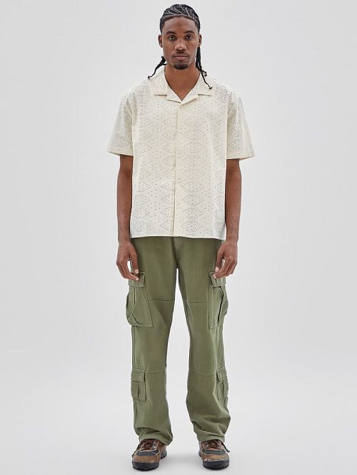 Guess Originals Eyelet Shirt Wit | GUESS-SN31174