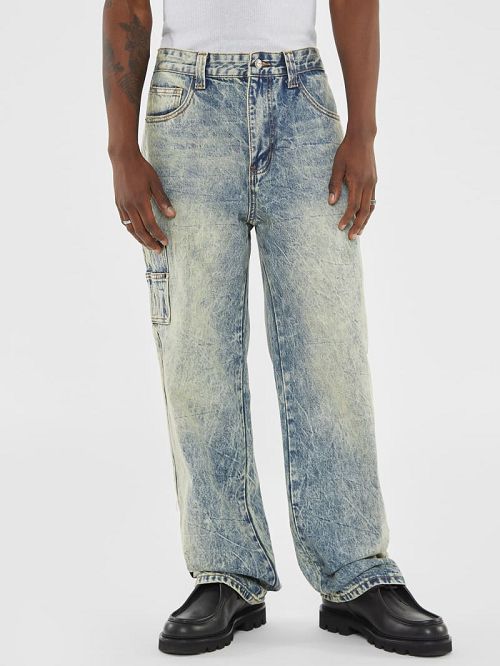 Guess Originals Faded Denim Carpenter Jeans Blauw | GUESS-SN30344