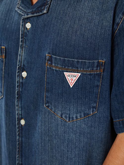 Guess Originals Herringbone Denim Shirt Blauw | GUESS-SN31128