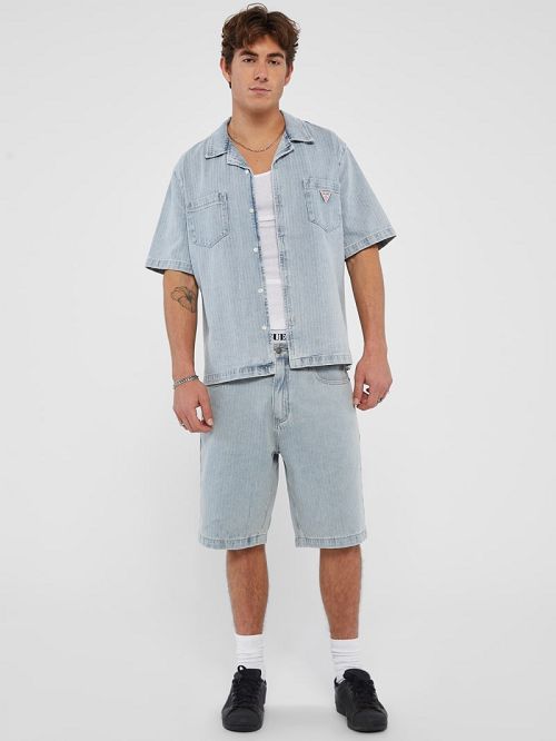 Guess Originals Herringbone Denim Shorts Blauw | GUESS-SN30368