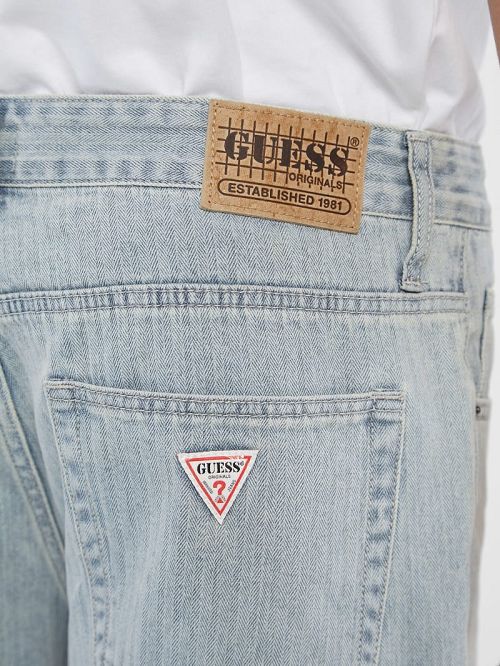 Guess Originals Herringbone Denim Shorts Blauw | GUESS-SN30368