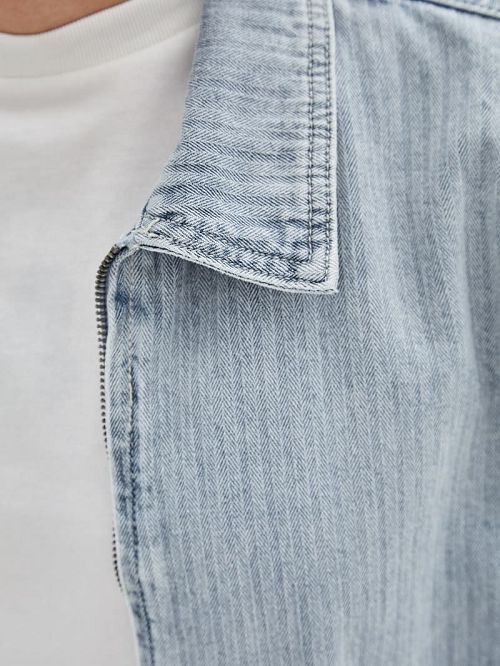 Guess Originals Herringbone Zip Denim Jacket Blauw | GUESS-SN30722