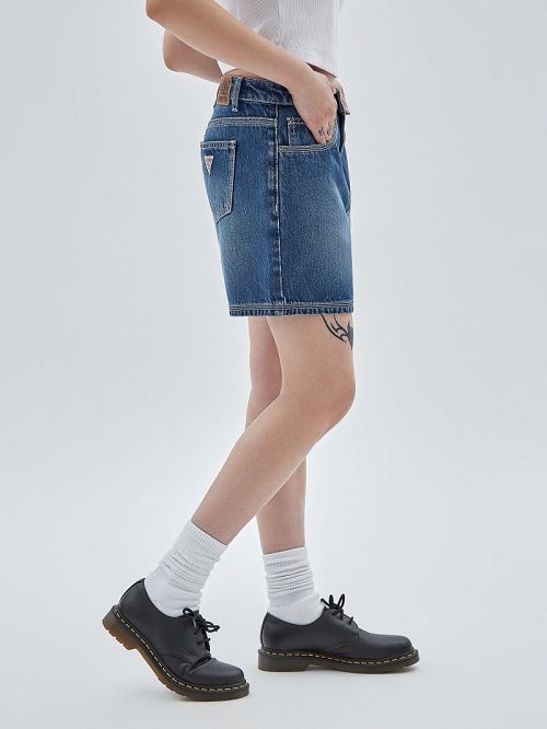 Guess Originals Kit Boyfriend Shorts Blauw | GUESS-SN26545
