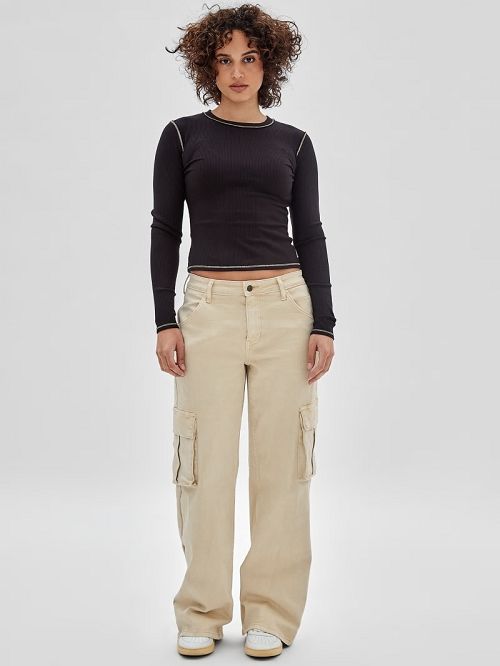 Guess Originals Kit Cargo Jeans Beige | GUESS-SN28208