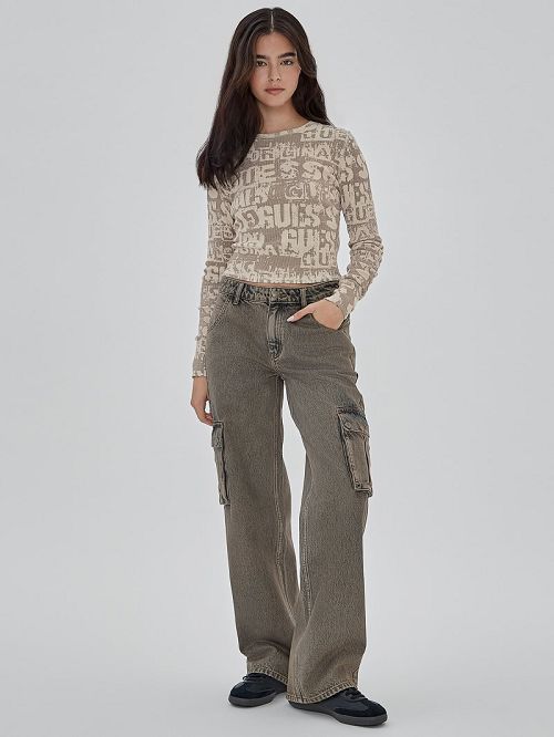 Guess Originals Kit Cargo Jeans Bruin | GUESS-SN26583