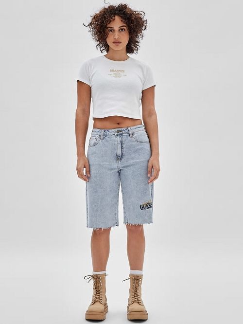 Guess Originals Kit Denim Bermuda Shorts Blauw | GUESS-SN28112