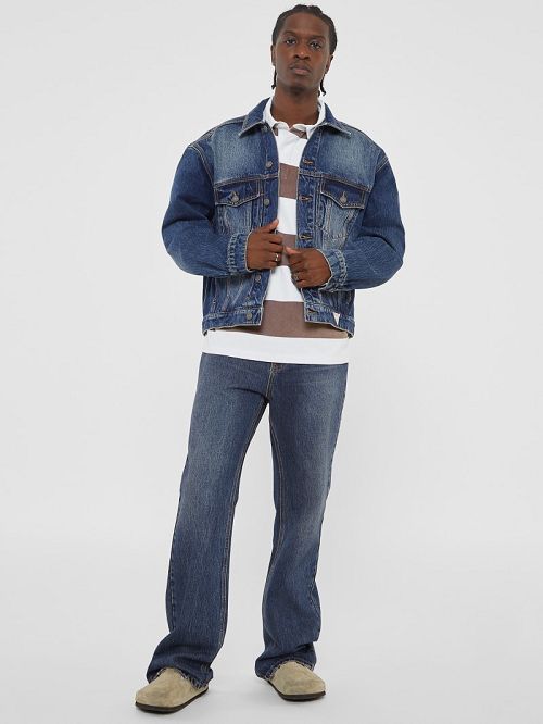 Guess Originals Kit Denim Trucker Jacket Blauw | GUESS-SN27908