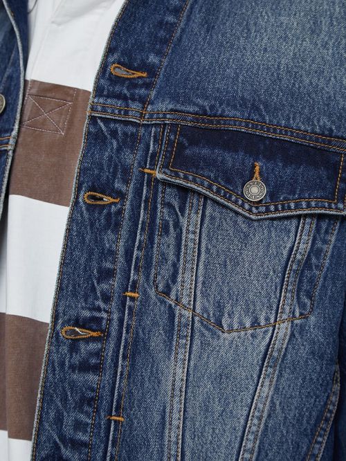 Guess Originals Kit Denim Trucker Jacket Blauw | GUESS-SN27908
