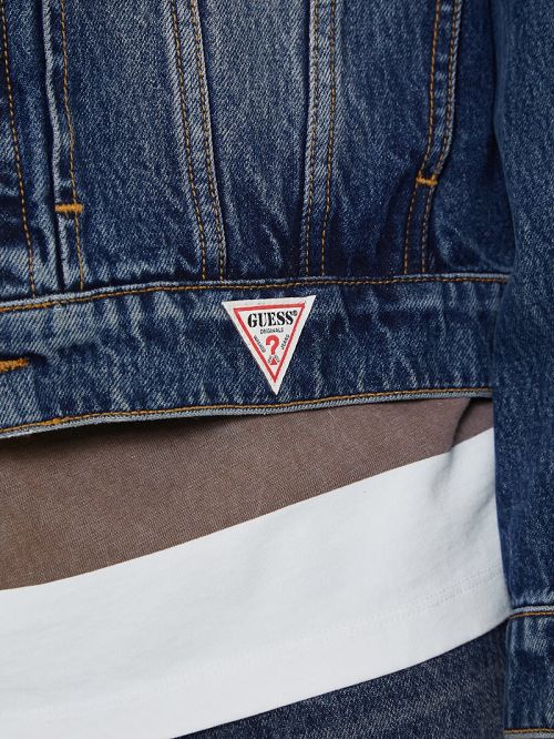 Guess Originals Kit Denim Trucker Jacket Blauw | GUESS-SN27908