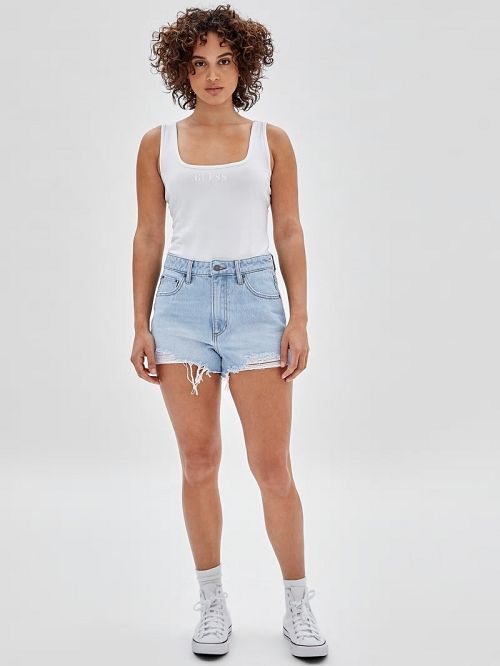 Guess Originals Kit Destroyed Denim Shorts Blauw | GUESS-SN26487