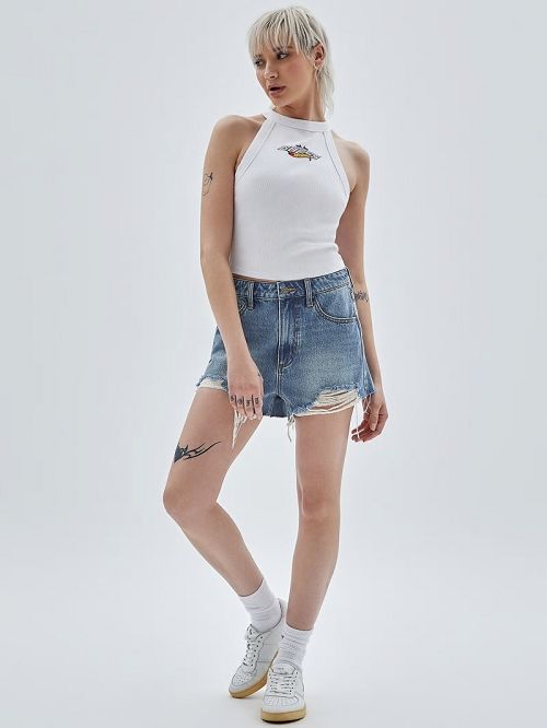 Guess Originals Kit Destroyed Denim Shorts Blauw | GUESS-SN26547
