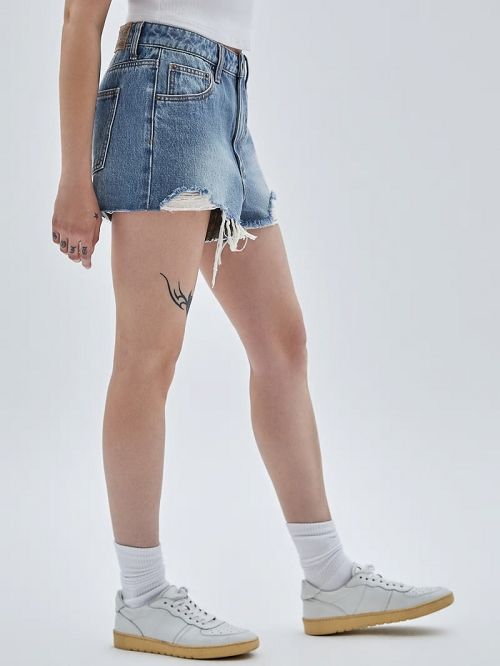 Guess Originals Kit Destroyed Denim Shorts Blauw | GUESS-SN26547