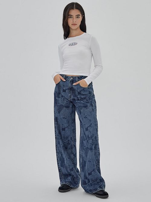 Guess Originals Laser Flare Jeans Blauw | GUESS-SN26591