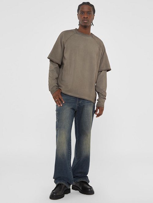 Guess Originals Layered Crewneck Bruin | GUESS-SN30974