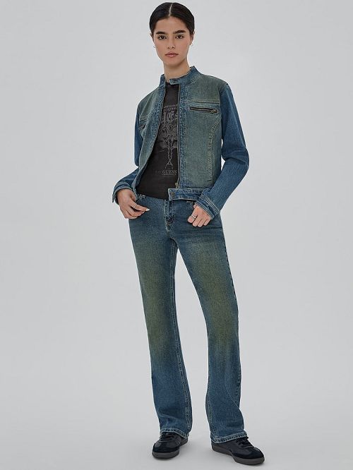 Guess Originals Moto Zip Up Jacket Blauw | GUESS-SN27867